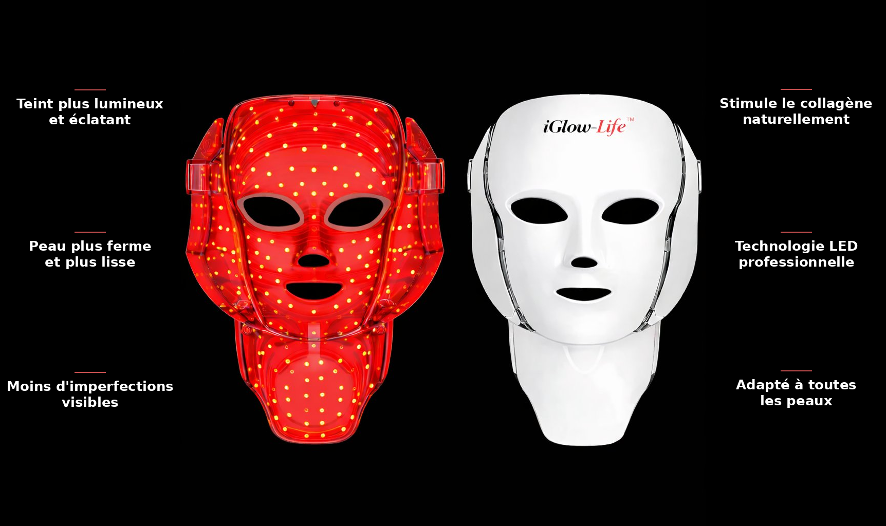 Masque luminothérapie LED iGlow-Life™